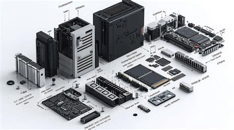 components  computer system labeled diagram showing main hardware