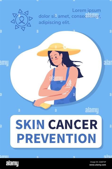 Skin Cancer Prevention Poster Flat Vector Template Stock Vector Image