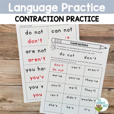 Printable Contractions Poster