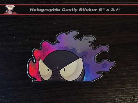 Holographic Pokemon Ghost Type Sticker Pack Tag Gastly Haunter Gengar