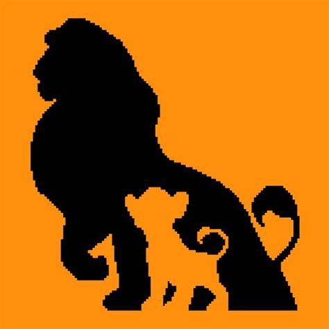 Simba And Mufasa Silhouette Etsy