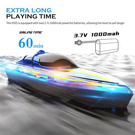 Flytec V555 2 4GHz Racing RC Boats Blue One Battery