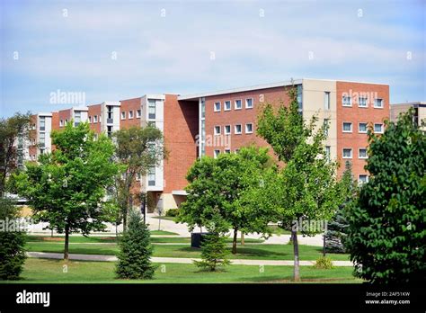 Whitewater, Wisconsin, USA. Student resident dormitories on the campus ...