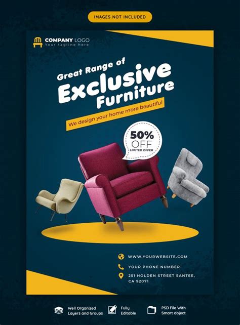 Furniture Sale Flyer Template Premium PSD Design