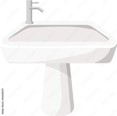 Cartoon illustration object bathroom sink Stock Illustration | Adobe Stock