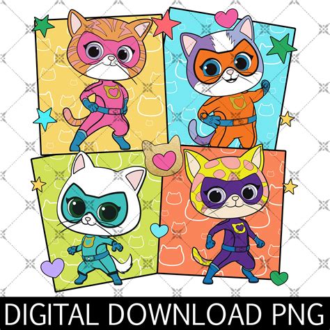 Retro Super Kitties Png Custom Super Kitties Png Super - Etsy