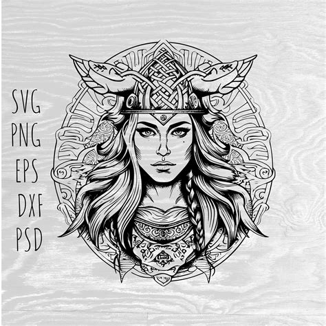 Valkyrie Svg Lady Warrior Svg Valkyrie Clipart Warrior Woman Svg Viking