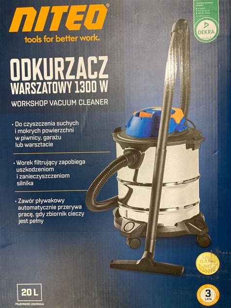 NITEO ODKURZACZ WARSZTATOWY PRZEMYSŁOWY 1300W 20L ERLI pl