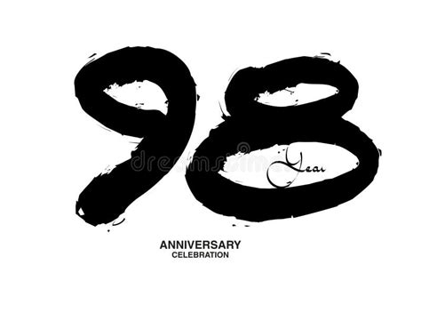 98 Years Anniversary Celebration Vector Template 98 Number Logo Design