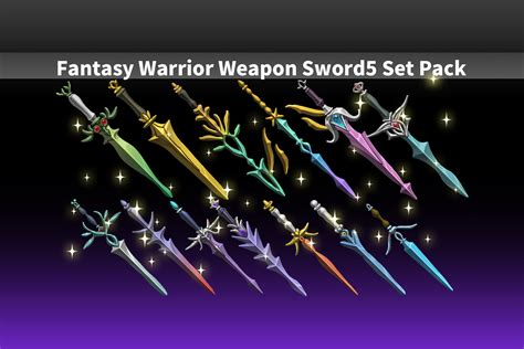 Fantasy Warrior Weapon Sword5 Set Pack 2d Icons Unity Asset Store