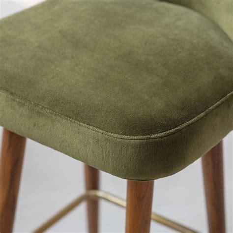 Lola Barstool In Deep Green Velvet Atkin And Thyme Atkin And Thyme