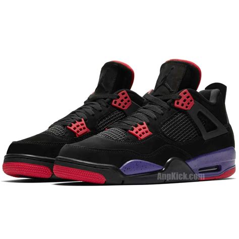 Air Jordan Retro 4 Raptors Black Purple Shoes For Sale Aq3816 065