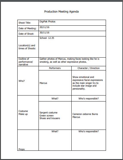 Production Meeting Agenda 10 Examples Format Pdf