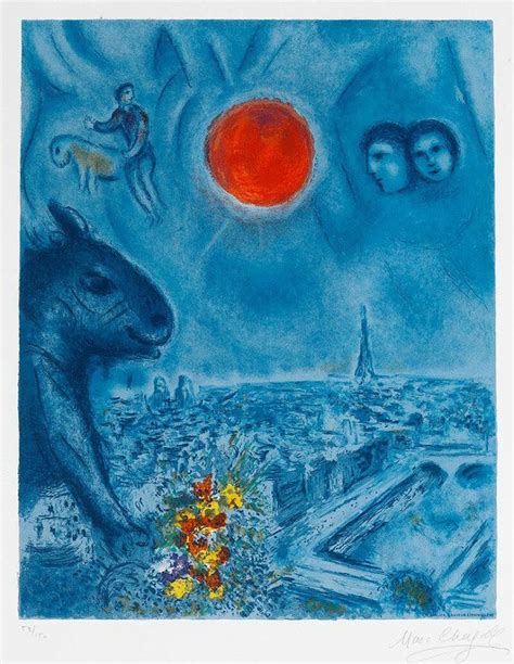 Marc Chagall Paris Sun Le Soleil De Paris 1977 Dipinti Di