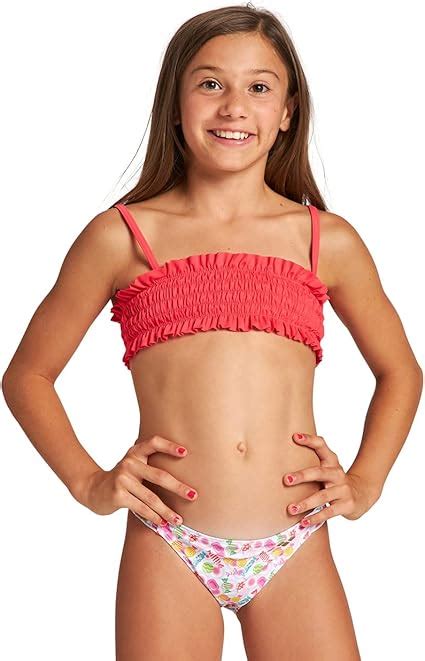 ARENA Mädchen G Sweetie Jr Bandeau Two Pieces Bikini Set Hibiscus pink