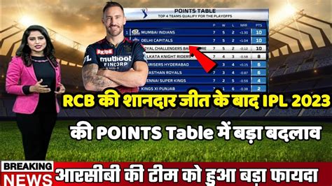 Rcb Vs Mi After Match Points Table Ipl 2023 Today Points Table Ipl