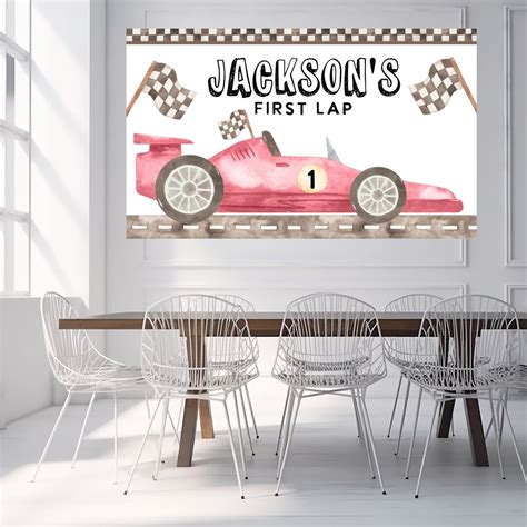 Race Car Backdrop Race Car Background Fast One Birthday Car Birthday