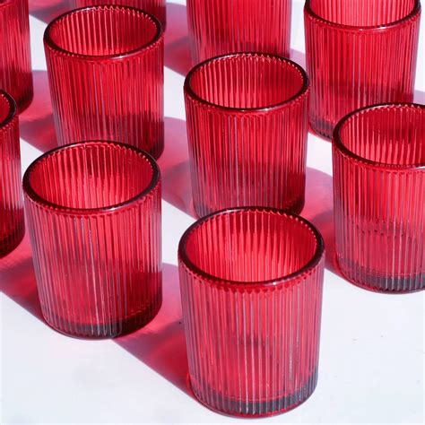 Richland Votive Candle Holders Hobnail Red Set Of 12 Home And Kitchen