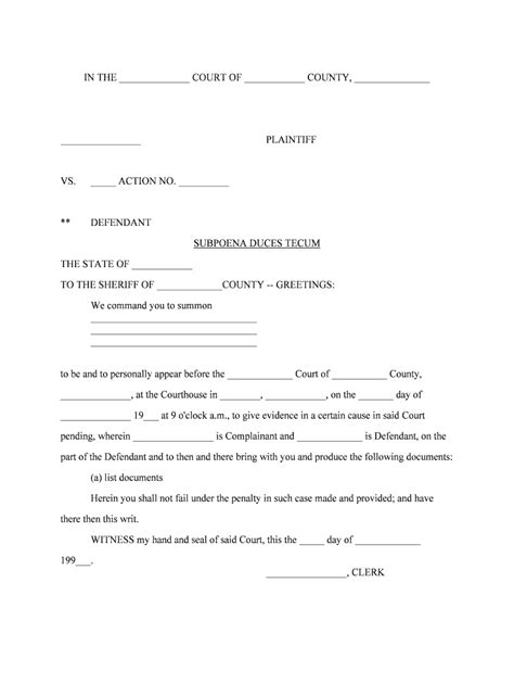 Subpoena Duces Tecum Fill Out And Sign Online Dochub