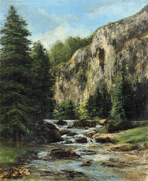 Tude Pour Paysage Avec Chute D Eau Huile Sur Toile De Gustave Courbet