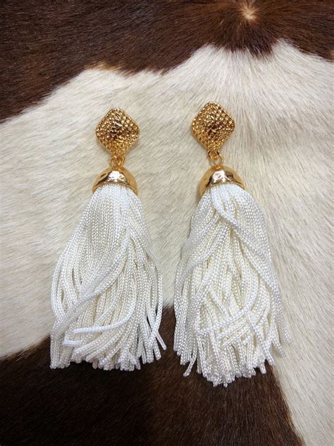 Janet ” Tassel Earrings White Ale Accessories