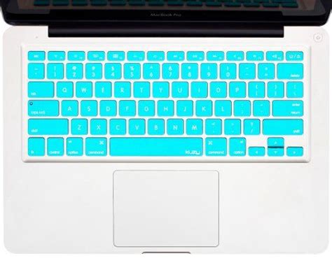 Kuzy Teal Hot Blue Keyboard Cover Silicone Skin For Macbook Pro