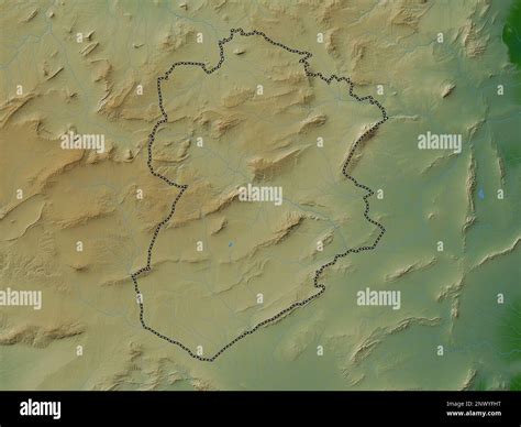 Kasserine Governorate Of Tunisia Colored Elevation Map With Lakes And