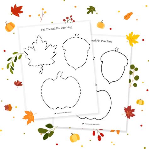 Free Montessori Printable Fall Pin Punching Montessori By Mom