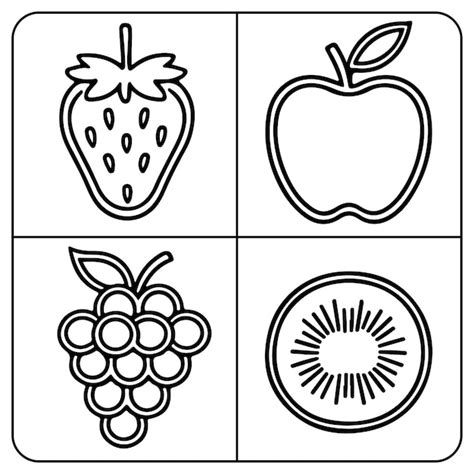 P Gina Para Colorear Frutas Para Ni Os Ilustraci N De P Gina De Libro