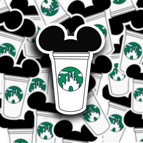 Minnie Mickey Mouse Starbucks Cup Disney Sticker Etsy