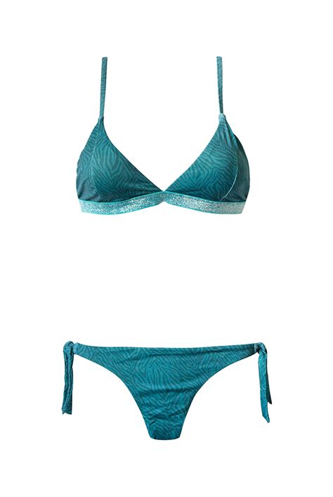 Bikini Triangulo Fijo Microfibra Zebra Green Cottoncrown