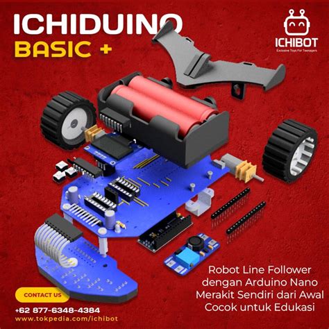 Ichiduino Basic Plus Line Follower Edukasi Belum Dirakit Ichibot