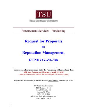 Fillable Online Request For Proposals RFP OpportunitiesProcurement