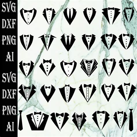 Tuxedo Svg Bundle Tuxedo Svg Tuxedo Png Neck Tie Svg Tuxedo Suit