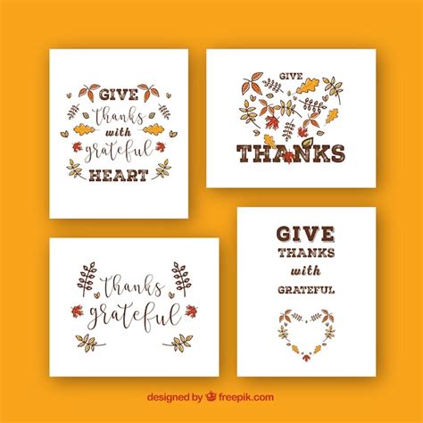 Free Vector Elegant Thanksgiving Cards