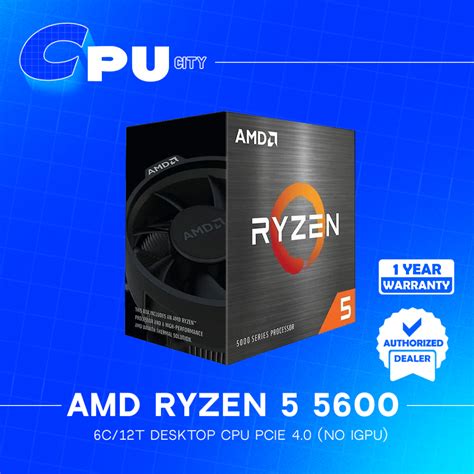 Amd Ryzen 5 5600 6 Core 12 Thread Am4 Cpu W Pcie 4 0 Support No Integrated Graphics