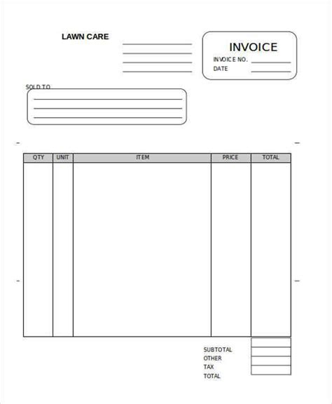 Lawn Care Service Invoice Template