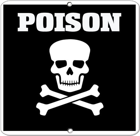 Poison With Symbol Hazard Poison Warning Label Vinyl Decal