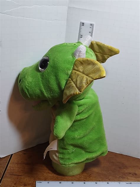 Green And Yellow Dragon Hand Puppet Kellytoy Etsy