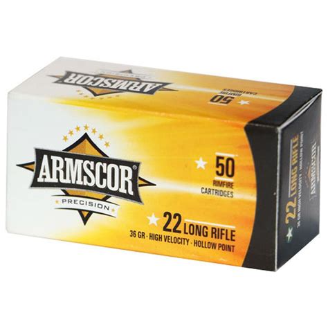 Armscor Precision 22lr 36 Grain High Velocity Hollow Point 50 Rounds Fin Feather Fur Outfitters