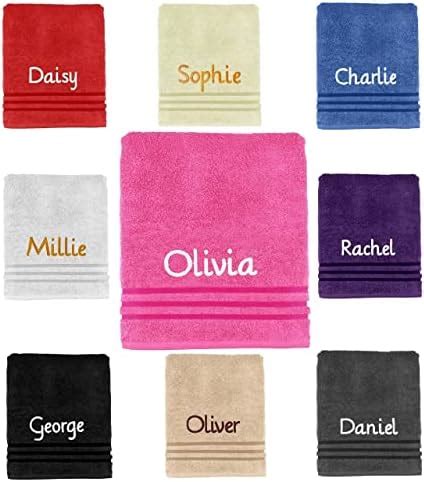 Dream Zone Personalised Embroidered Towels Set ANY NAME Face Cloth