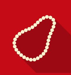 Pearl Necklace Icon In Cartoon Style Isolated On Vector Image