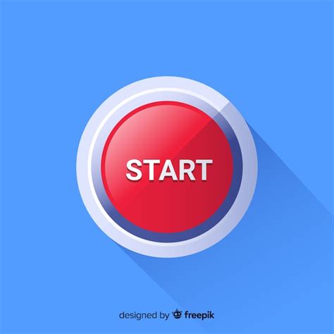 Free Vector Flat Red Start Button