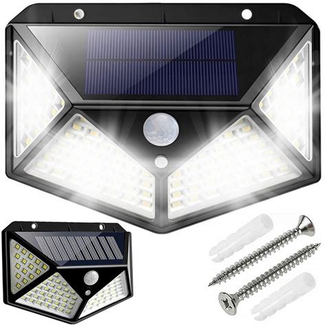 Lampa Solarna Led Czujnik Ruchu Zmierzchu Zewn Trzna Ogrodowa