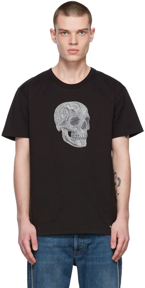 Alexander McQueen Black Skull Print T Shirt SSENSE UK