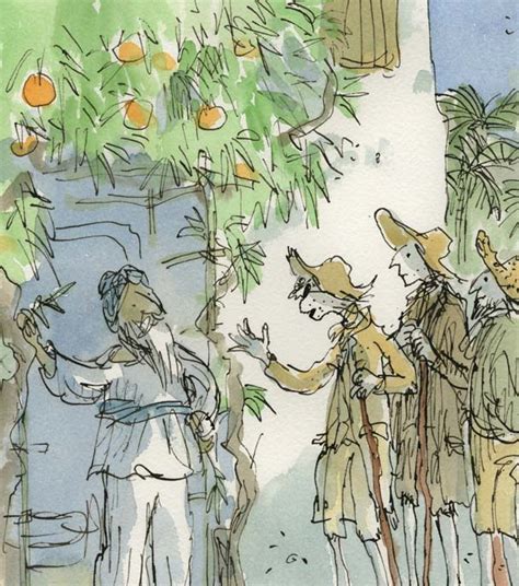 Candide and Dr Pangloss in the garden of the Old Turk | Quentin Blake