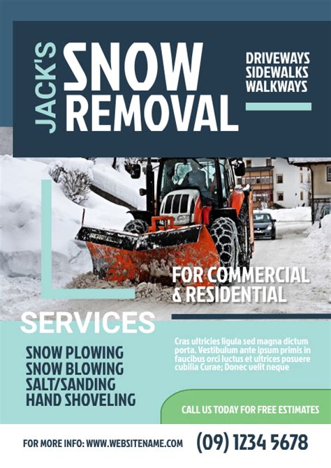 Snow Removal Flyer Template Postermywall