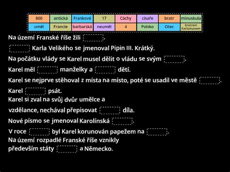 Karel Velik Ivoty Slavn Ch Complete The Sentence