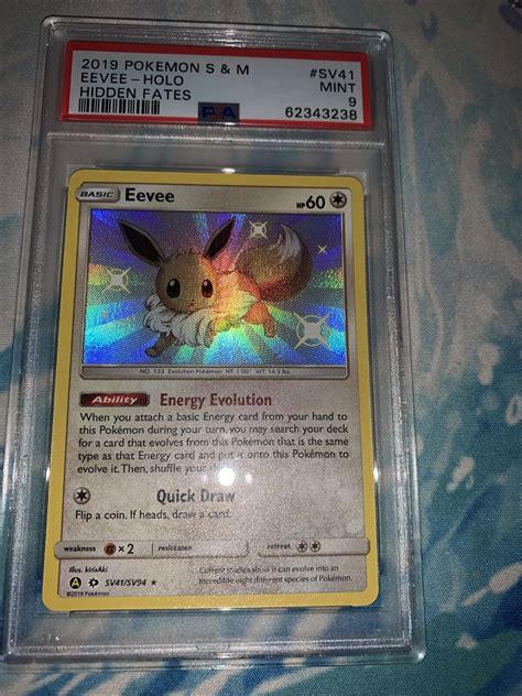 Pokemon Hidden Fates Shiny Eevee Sv Holo Psa Shiny Vault