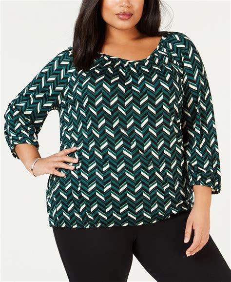 Michael Kors Plus Size Printed Top Macys